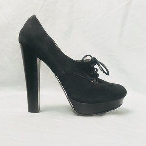 Guess Suede @5" Heel @1" Platform Black 8.5 M